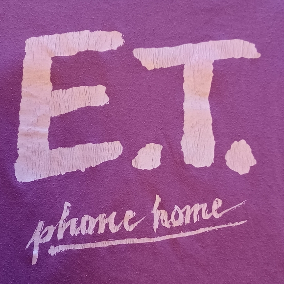 1980s Sportswear E.T. The Extra-Terrestrial "Phone Home" Purple T-Shirt Youth L - Picture 3 of 8